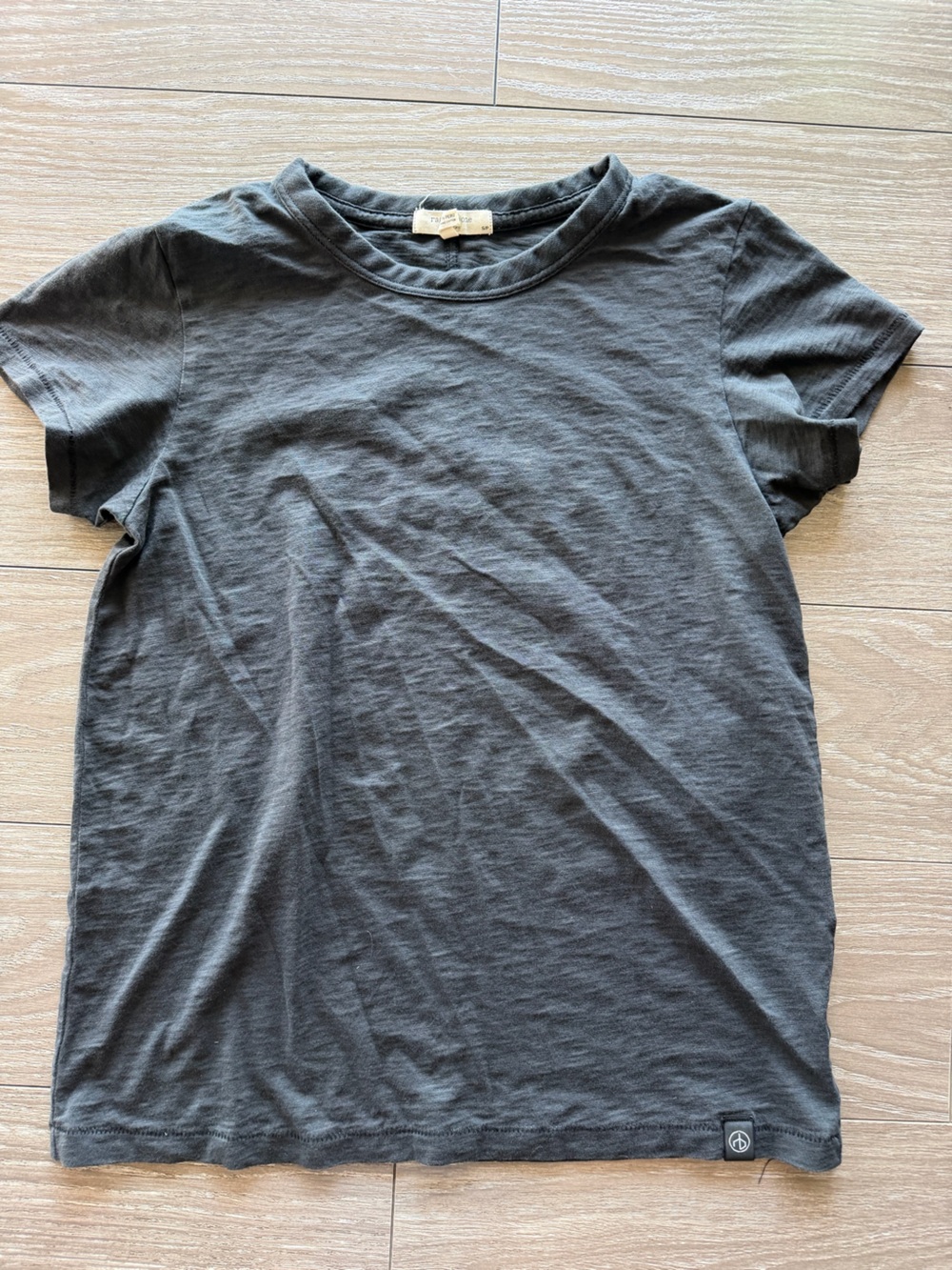 Rag & Bone Women’s Black Crew Neck Shrunken T-Shirt
